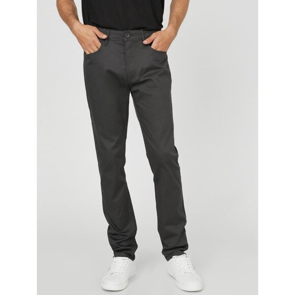 Guess Men’s Ledger Sateen Pants Slim Straight In Dark Grey Size 30X32 - Picture 1 of 11